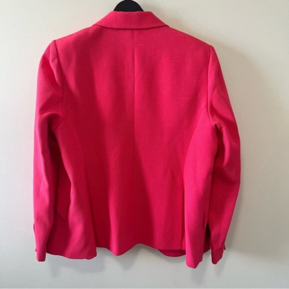 NWT L'AGENCE CHAMBERLAIN BLAZER IN CORAL FUCHSIA with BUTTERFLY lining Size 16 - Picture 5 of 12